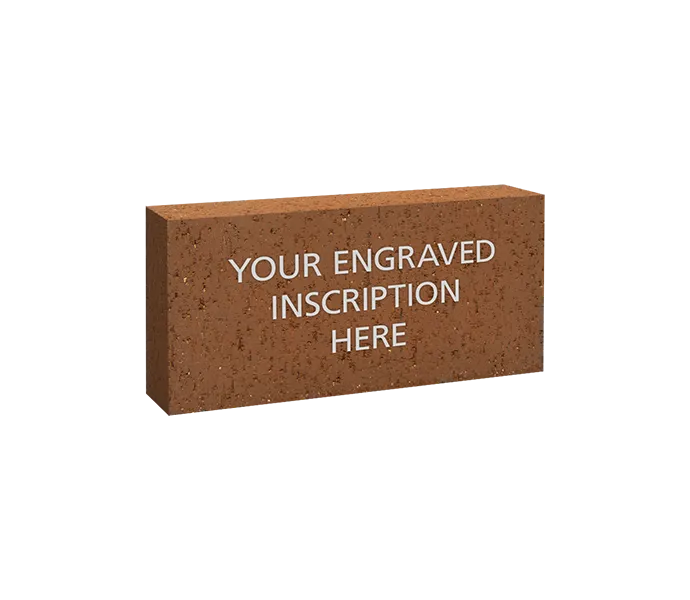 [Fill Engraved Regimental Red 4x8x2-1/4 Wire-cut, Beveled, Lugs] 4x8 Brick (Paver)